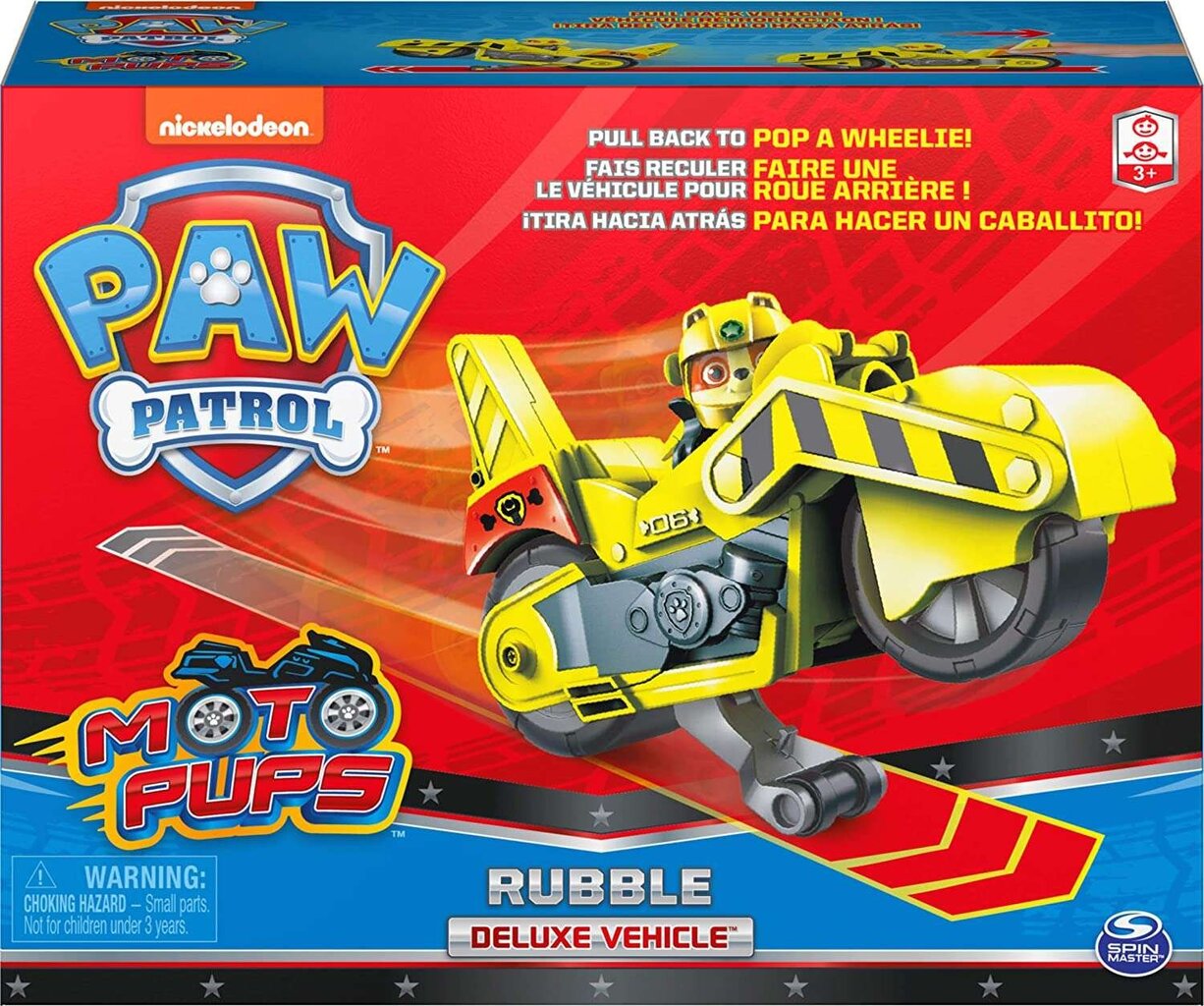 Figūrėlė ir motociklas Paw Patrol (Šunyčiai Patruliai) Rubble цена и информация | Žaislai berniukams | pigu.lt