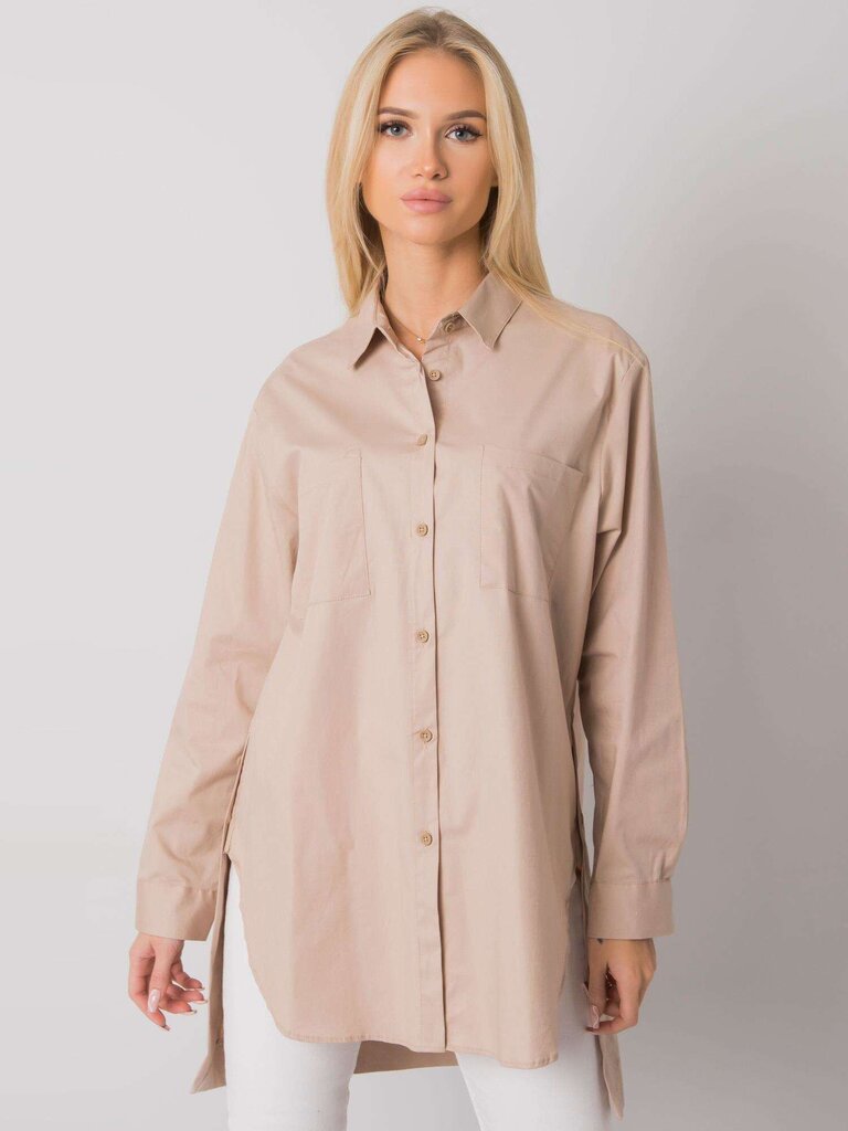 Marškiniai moterims Ex Moda 2016103077328, smėlio spalvos kaina ir informacija | Palaidinės, marškiniai moterims | pigu.lt
