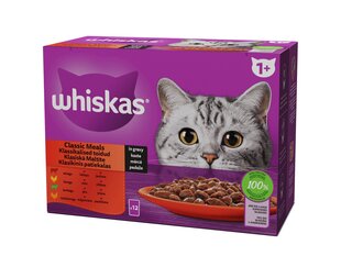 Whiskas Adult su jautiena, vištiena, ėriena, paukštiena, 4*12x85 g kaina ir informacija | Konservai katėms | pigu.lt