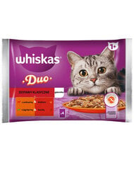 Whiskas suaugusioms katėms su jautiena, paukštiena ir ėriena, antiena, 4x85 g kaina ir informacija | Whiskas Gyvūnų prekės | pigu.lt