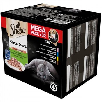 Sheba Kot Sauce Lover Mega Pack konservuoto maisto katėms rinkinys, 32x85 g цена и информация | Консервы для кошек | pigu.lt