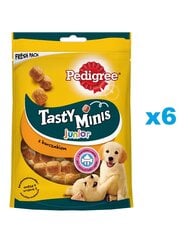 Pedigree Tasty Minis Junior jauniems šuniukams su vištiena, 6x125 g kaina ir informacija | Skanėstai šunims | pigu.lt