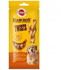 Pedigree Ranchos Twists suaugusiems šunims su vištiena, 12x40 g kaina ir informacija | Skanėstai šunims | pigu.lt