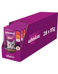 Whiskas с говядиной и птицей, 28х85 г цена и информация | Консервы для кошек | pigu.lt