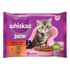 Whiskas Junior jauniems kačiukams su jautiena ir vištiena, 52x85g kaina ir informacija | Konservai katėms | pigu.lt