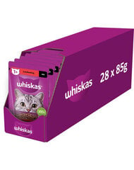 Whiskas с говядиной, 28х85 г цена и информация | Консервы для кошек | pigu.lt