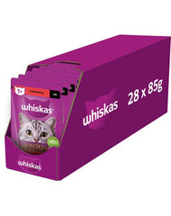 Whiskas su jautiena, 28x85 g kaina ir informacija | Konservai katėms | pigu.lt