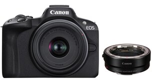 Canon EOS R50 + RF-S 18-45mm f/4.5-6.3 IS STM + Mount Adapter EF-EOS R kaina ir informacija | Skaitmeniniai fotoaparatai | pigu.lt