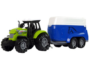 Traktorius su priekaba arkliui LeanToys Green Farm kaina ir informacija | Žaislai berniukams | pigu.lt
