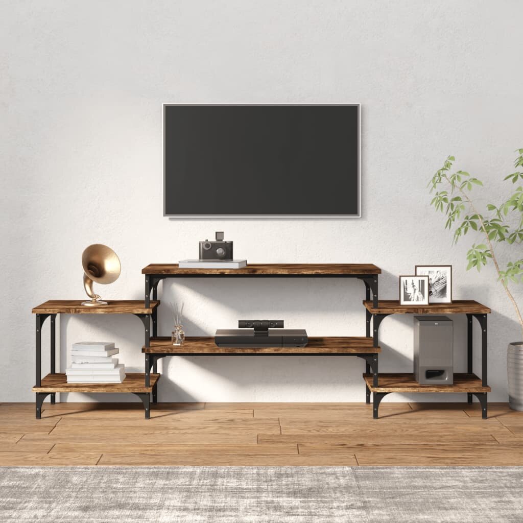 vidaXL Televizoriaus spintelė, dūminio ąžuolo, 157x35x52cm, mediena kaina ir informacija | TV staliukai | pigu.lt