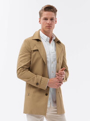 Trumpas paltas vyrams Ombre OM-COSC-0101 šviesiai rudos spalvos kaina ir informacija | Vyriški paltai  | pigu.lt