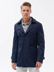 Trumpas paltas vyrams Ombre OM-COSC-0101 tamsiai mėlyna kaina ir informacija | Vyriški paltai  | pigu.lt