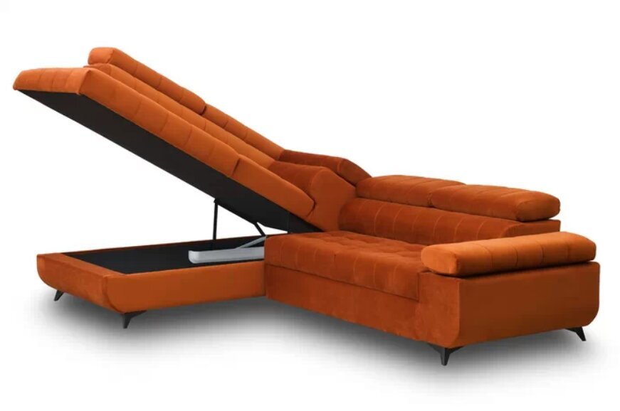 Kairinė kampinė sofa Bogart Dragonis, oranžinė kaina ir informacija | Minkšti kampai | pigu.lt