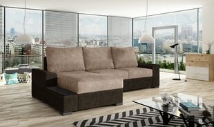 Kairinė kampinė sofa Negro, ruda kaina ir informacija | Minkšti kampai | pigu.lt