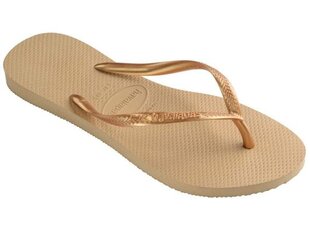 Šlepetės moterims Slim golden havaianas 40000300570, smėlio spalvos kaina ir informacija | Šlepetės moterims | pigu.lt