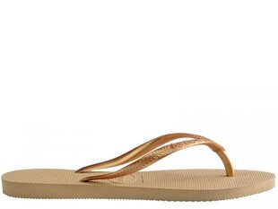 Šlepetės moterims Slim golden havaianas 40000300570, smėlio spalvos kaina ir informacija | Šlepetės moterims | pigu.lt