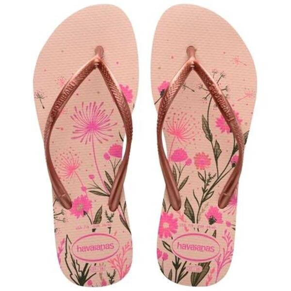 Šlepetės moterims Slim organic ballet havaianas 41328232022, rožinės kaina ir informacija | Šlepetės moterims | pigu.lt