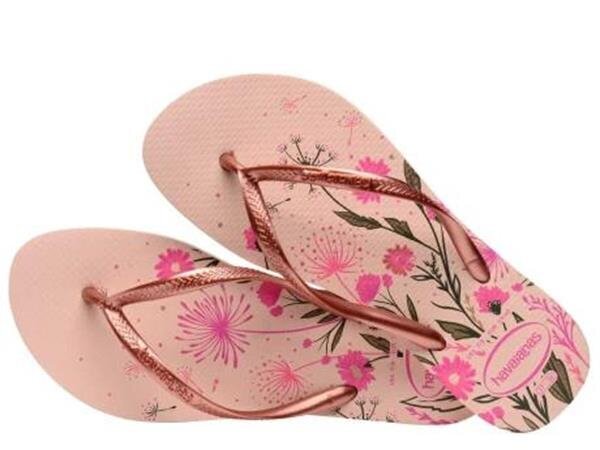 Šlepetės moterims Slim organic ballet havaianas 41328232022, rožinės kaina ir informacija | Šlepetės moterims | pigu.lt