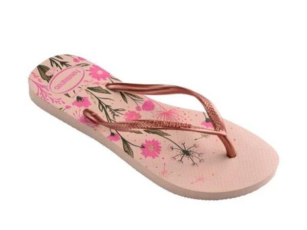 Šlepetės moterims Slim organic ballet havaianas 41328232022, rožinės kaina ir informacija | Šlepetės moterims | pigu.lt