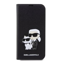 Karl Lagerfeld PU Saffiano Karl and Choupette NFT Book Case for iPhone 13 Pro Max Black цена и информация | Чехлы для телефонов | pigu.lt