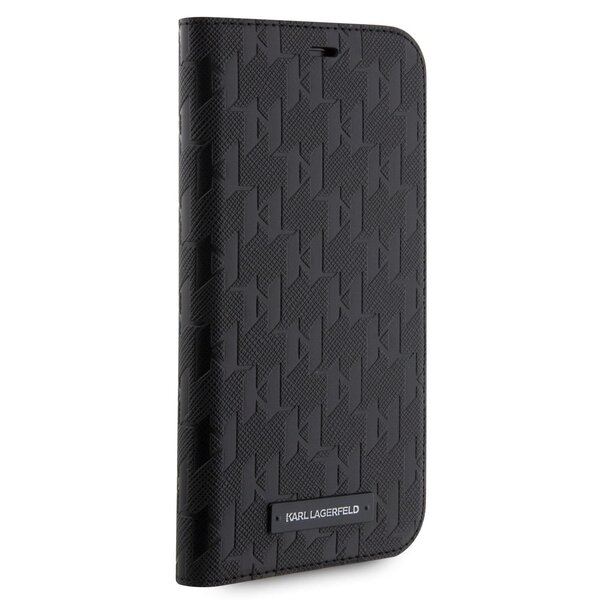 Karl Lagerfeld iPhone 14 Pro Max Book Case Saffiano Monogram Black