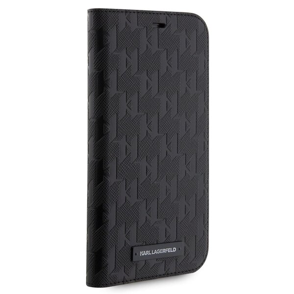 Karl Lagerfeld iPhone 14 Pro Book Case Saffiano Monogram Black