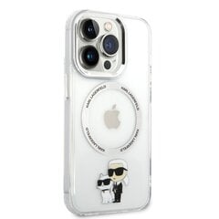 Original Pouch KARL LAGERFELD Ring Stand Karl Head MagSafe KLHMP15XHMRSKHH for Iphone 15 Pro Max White цена и информация | Чехлы для телефонов | pigu.lt