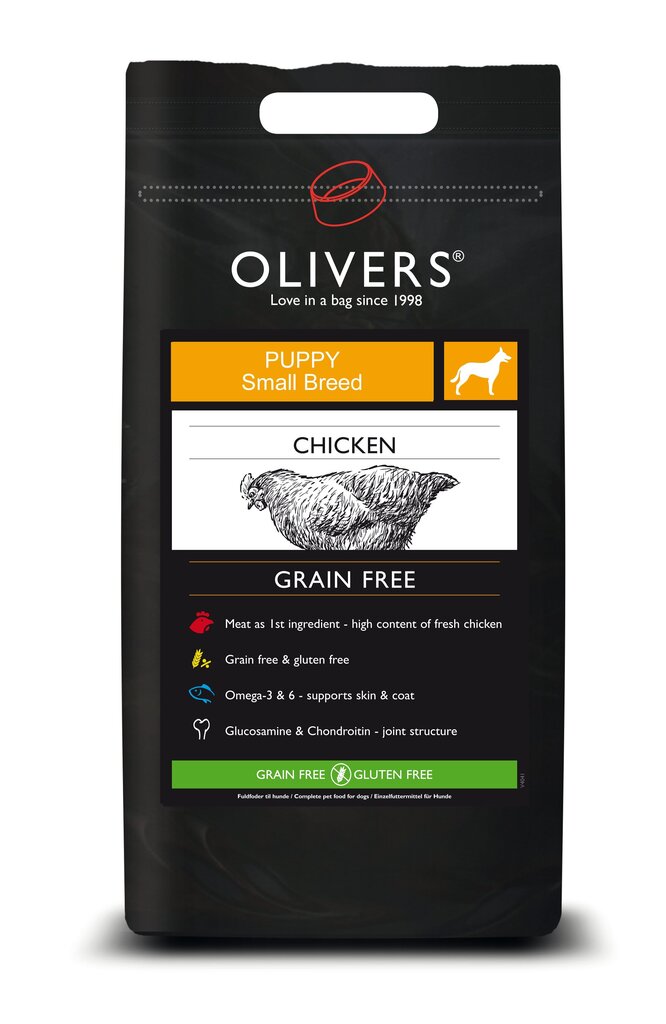 Olivers begrūdė šuniukų mityba su paukštiena Puppy Start Grain Free S, 4kg kaina ir informacija | Sausas maistas šunims | pigu.lt