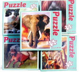 Dėlionė Puzzle gyvūnai, 100 detalių kaina ir informacija | Dėlionės (puzzle) | pigu.lt