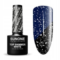 Bерхнее покрытие Sunone Top Shimmer White 5г цена и информация | Лаки, укрепители для ногтей | pigu.lt