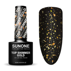 Gelinio nagų lako viršutinis sluoksnis Sunone Top Shimmer Gold, 5g kaina ir informacija | Nagų lakai, stiprintojai | pigu.lt