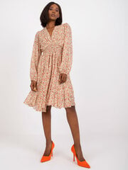 Женское светло-бежевое платье с оборкой цена и информация | Платья | pigu.lt