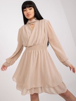 Och Bella Бежевое свободное платье с узором цена и информация | Платья | pigu.lt
