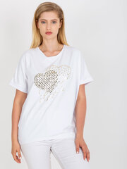 Marškinėliai moterims 2016103216239, balti kaina ir informacija | Marškinėliai moterims | pigu.lt