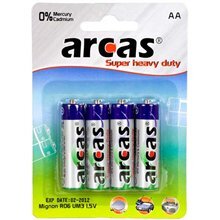 Elementai Arcas Super Heavy Duty AA (LR06), 4 vnt. kaina ir informacija | Elementai | pigu.lt