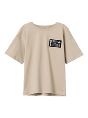 Детская футболка Name It 13216931*01, светло-бежевая, 5715421175804 цена и информация | Рубашки для девочек | pigu.lt