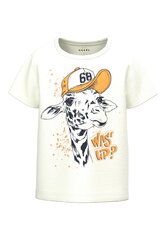 Детская футболка Name It 13216971*02, белая, 5715417883744 цена и информация | Рубашки для мальчиков | pigu.lt