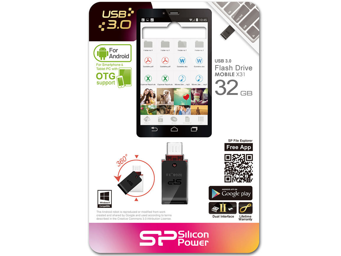 Silicon Power Mobile X31 32GB 3.0/MicroUSB kaina ir informacija | USB laikmenos | pigu.lt