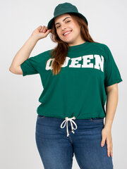 Женская блуза с декоративными рукавами RUE PARIS, темно-зеленая цена и информация | Женские блузки, рубашки | pigu.lt