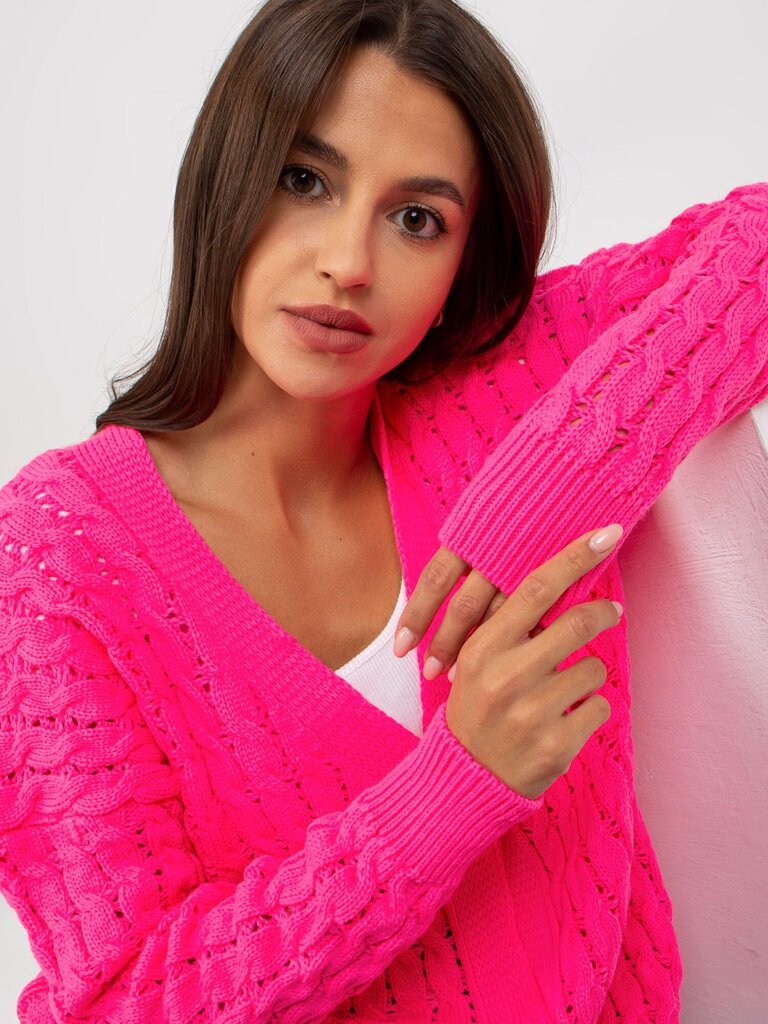 Megztinis moterims Rue Paris fluo 2016103278022, rožinis цена и информация | Megztiniai moterims | pigu.lt