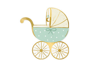 Servetėlės Vaikiškas vežimėlis, 15 x 14 cm, 20 vnt. kaina ir informacija | Vienkartiniai indai šventėms | pigu.lt