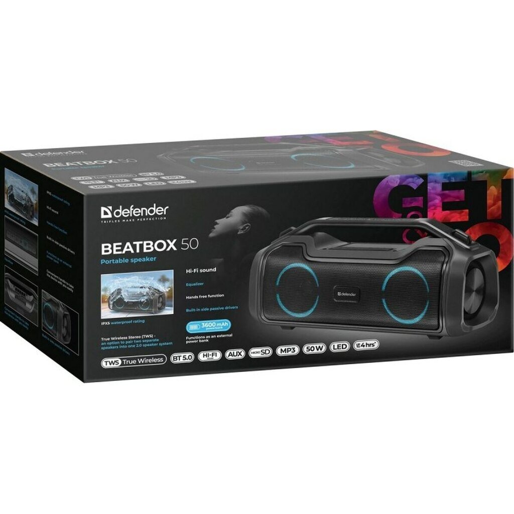 Defender BeatBox 50 kaina ir informacija | Garso kolonėlės | pigu.lt