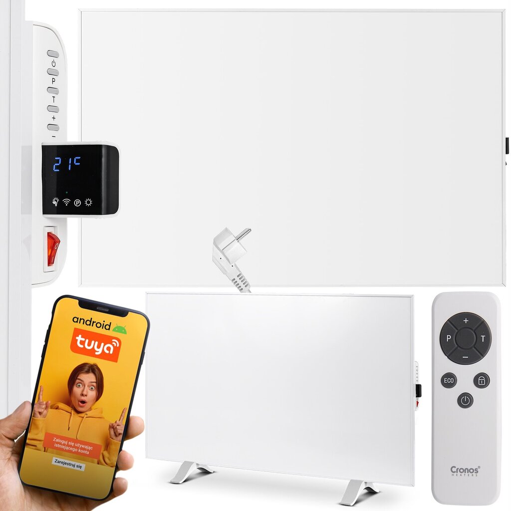 Infraraudonųjų spindulių šildytuvas Wifi termostato nuotolinio valdymo pultas 600W цена и информация | Šildytuvai | pigu.lt
