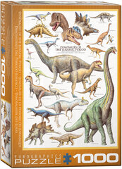 Dėlionė Eurographics, 6000-0099, Dinosaurs of the Jurassic, 1000 d. kaina ir informacija | Dėlionės (puzzle) | pigu.lt