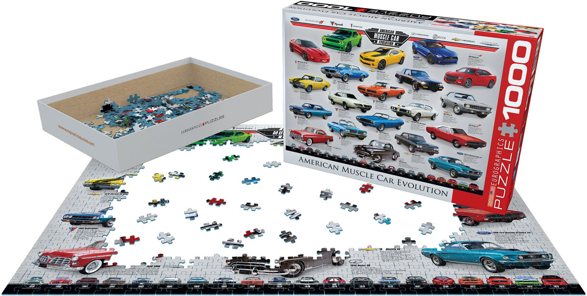 Dėlionė Eurographics, 6000-0682, American Muscle Car Evolution, 1000 d. kaina ir informacija | Dėlionės (puzzle) | pigu.lt