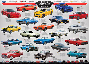 Dėlionė Eurographics, 6000-0682, American Muscle Car Evolution, 1000 d. kaina ir informacija | Dėlionės (puzzle) | pigu.lt