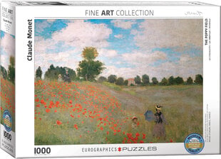 Dėlionė Eurographics, 6000-0826, Poppy Field, 1000 d. kaina ir informacija | Dėlionės (puzzle) | pigu.lt
