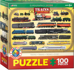 Dėlionė Eurographics, 6100-0090, Trains, 100 d. kaina ir informacija | Dėlionės (puzzle) | pigu.lt