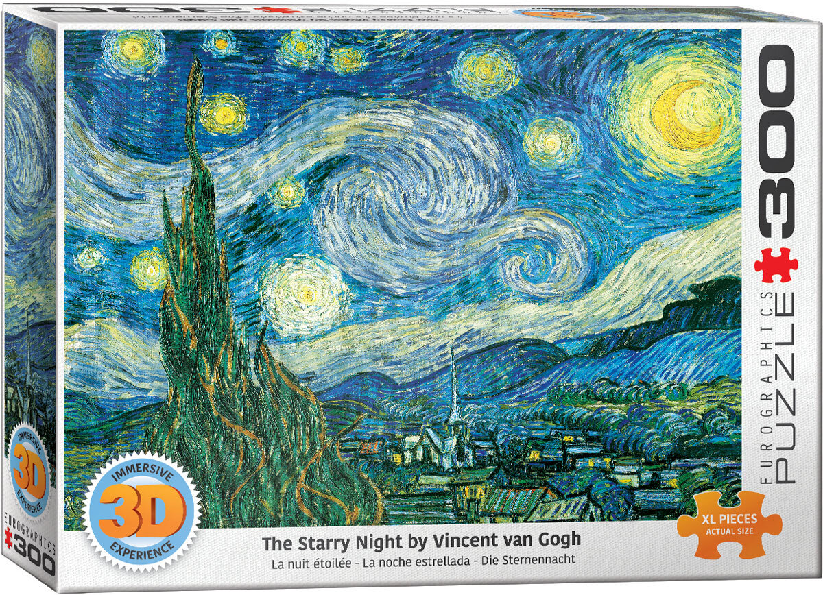 Dėlionė Eurographics, 6331-1204, Starry Night 3D Lenticular, 300 d. kaina ir informacija | Dėlionės (puzzle) | pigu.lt