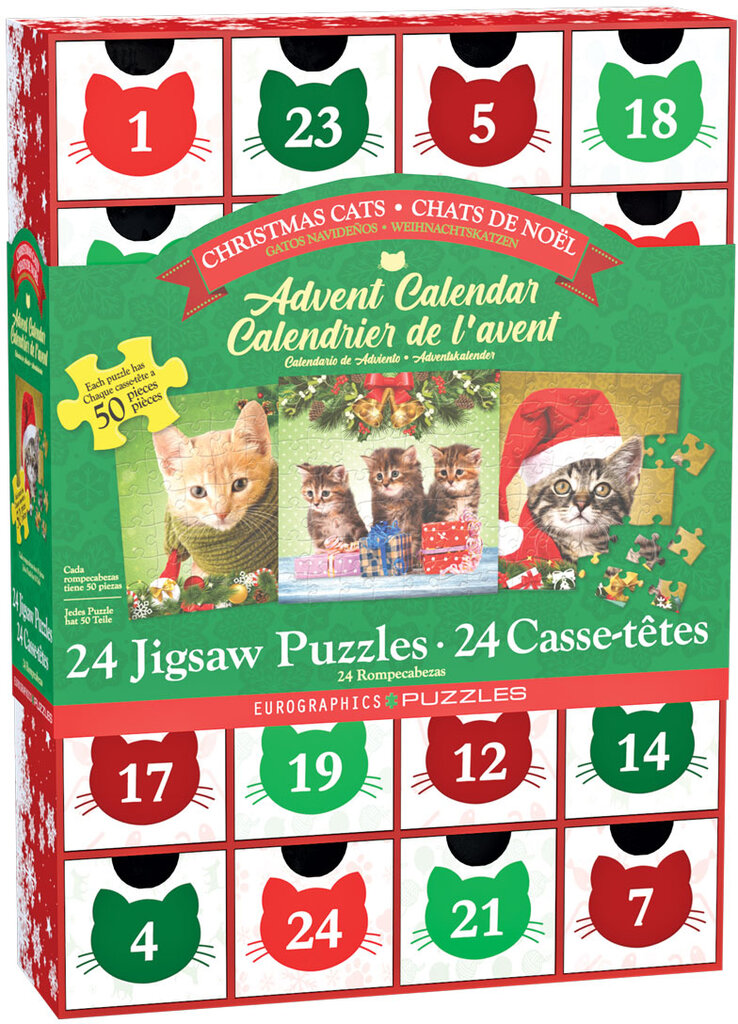 Dėlionė Eurographics, 8924-5737, Christmas Cats, Advent Calendars, 1200 d. kaina ir informacija | Dėlionės (puzzle) | pigu.lt